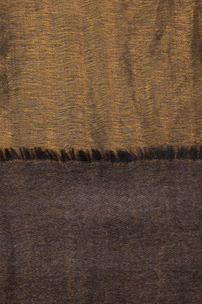Vira Cashmere Fine Wool Zari GoldenChoclete Brown Reversible Stole, Size-70x200cm (4).webp