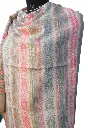 Fine Weave Cream & Bright Pink Viscose Stole for Women – Elegant Border Art with Tassels | VICST02A