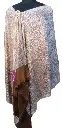 Fine Weave Cream & Brown Viscose Stole for Women – Elegant Pasali Prints Artwork | VICST07A