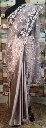 Exclusive Satin Saree with Glitter Net & Blouse Piece – Floral Design, Scalloped Border, Bead & Glitter Work | VICSAPR07