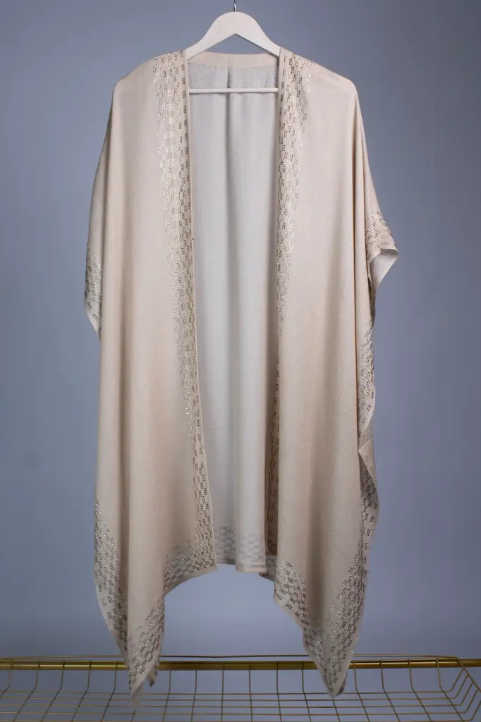 VIC Pashmina Blend Crystal Cape – 70% Cashmere Fine Wool & 30% Pashmina | Elegant Crystal Wrap 70x200cm | Product Code: VIC-CFWP-CC-004