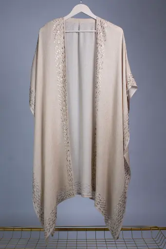 [VIC-CFWP-CC-004] VIC Pashmina Blend Crystal Cape – 70% Cashmere Fine Wool & 30% Pashmina | Elegant Crystal Wrap 70x200cm | Product Code: VIC-CFWP-CC-004